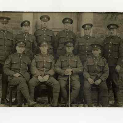 Postcard "Unidentified RPPC of ten 4th Battalion NCO's in France."