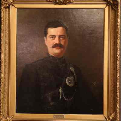 Oil painting "Captain Tom Brown", Queen's Own Rifles of Canada, Toronto, 1885-1886"