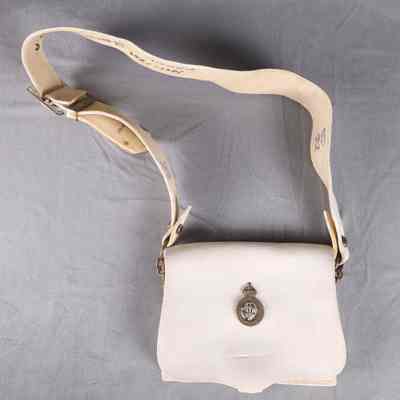 1940's PPCLI White Leather Parade Pouch and Strap