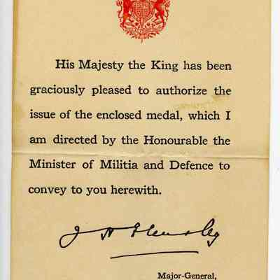 1914-1919 Allied Victory Medal authorization slip