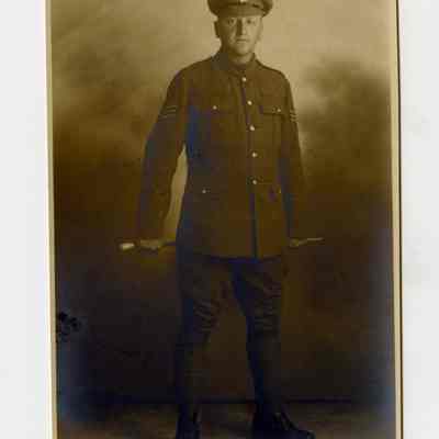 Postcard "An unidentified RPPC of a Royal Canadian regiment Sergeant."