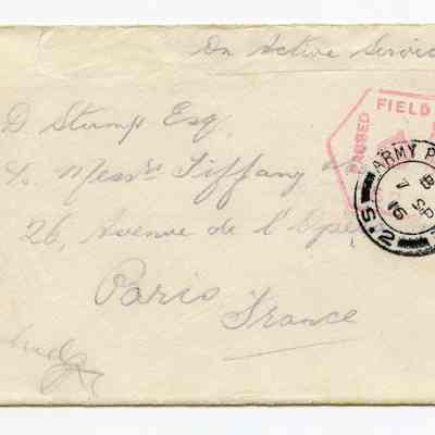 Letter/Envelope “Sgt. Leonard E. Stamp, 31st Batt’n 07/09/16” K.I.A. Passchendaele ) 06/11/17