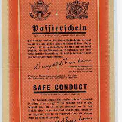 1944-1945 Allied Forces German Prisoner of War Surrender leaflet.