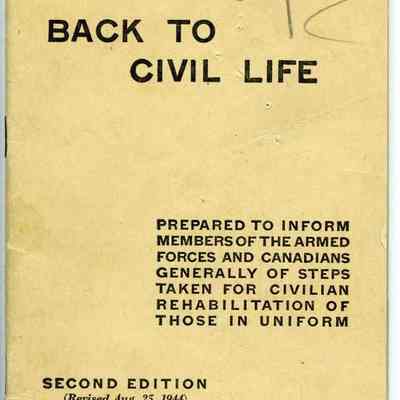 1944 Royal Canadian Navy "Back To Civil Life" pamphlet.