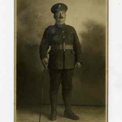 Postcard "An unidentified RPPC of a 31st Battalion Sergeant."