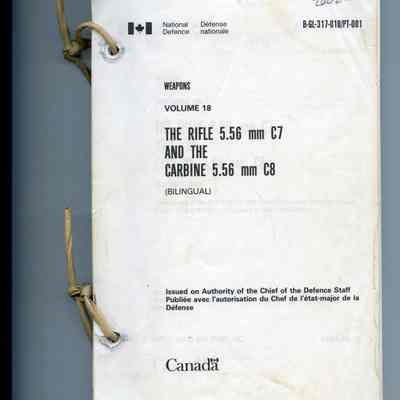 1987 Canadian Forces C-7 Rifle/C-8 Carbine Pamphlet