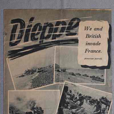 1942 German Propaganda Ministry Leaflet "Dieppe: We and British invade France (American Journal)."