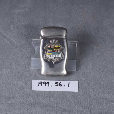 1890-1901 British civilian "Canadian-coat-of-arms" sterling silver match safe.