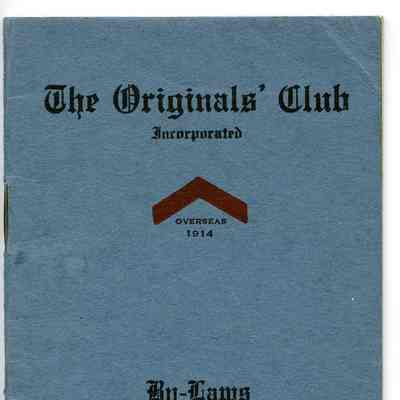 1920's "Original's Club" By-Laws booklet