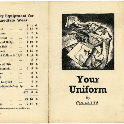1941 British civilian uniform price card.