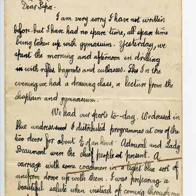 Letter “William Wales Edward RN College Plymouth 21 June 1905”