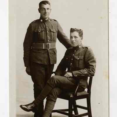 Postcard "A RPPC of Roy Dornan Askin #892600 and his brother Robert George Askin #235008"