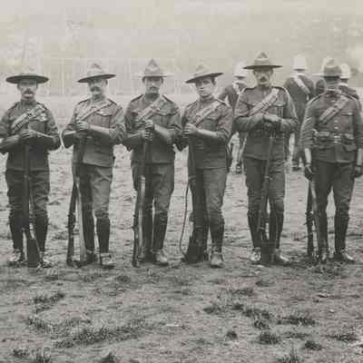 Photograph "Canadian Mounted Rifles, Winnipeg, Manitoba, 1901(?)."