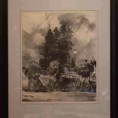Jefferys lithograph "Departure of the Siberian Battery, 1919."