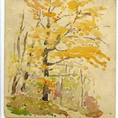 Winslow Mortimer watercolour "Autumn Trees, 1940's"