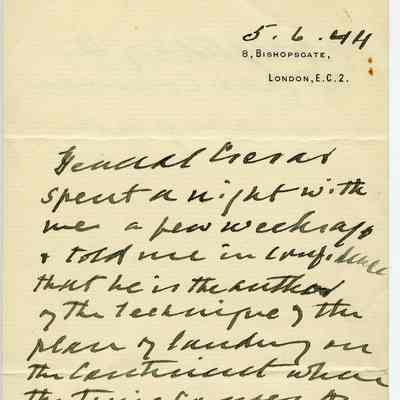 Letter: 1944 Letter Crerar as Author of D-Day Landing