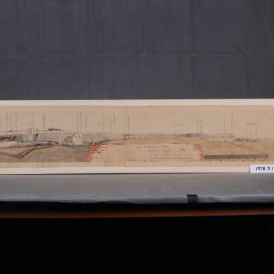 1918 Canadian Field Artillery panorama sketch "Loos Crassier to Cite Calonne, 26 February 1918."