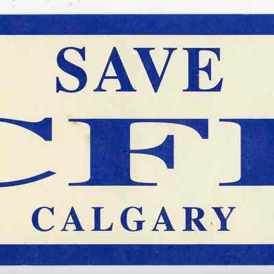 1993-1994 Canadian civilian "Save C.F.B. Calgary" sticker.