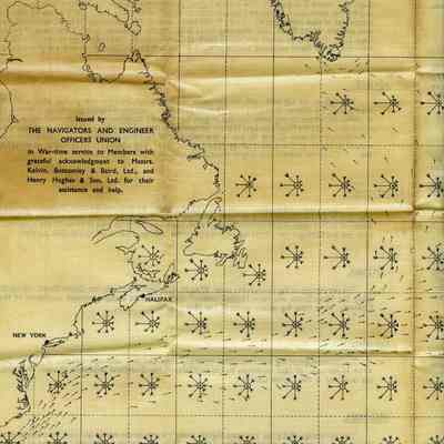 1942 British Merchant Navy officer's weather chart