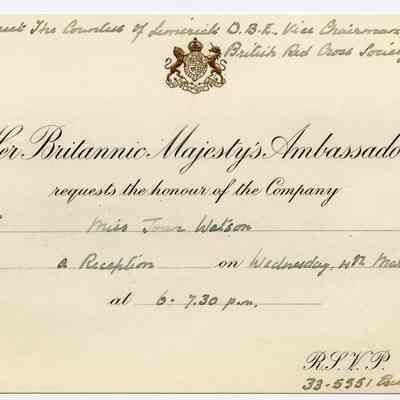 1950's British Government Ambassadorial invitation card.