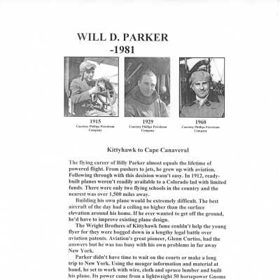 Biographical data for Billy D. Parker