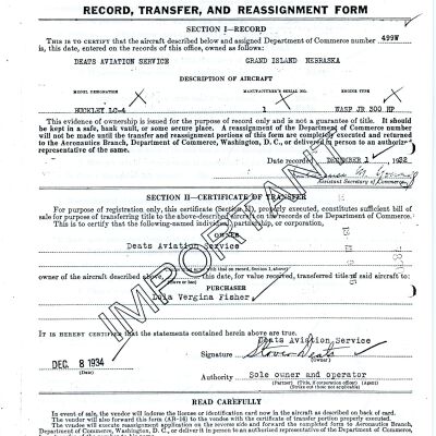Buckley Wichcraft LC-4 Department of Commerce Records