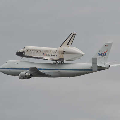 NASA Space Shuttle Orbiter and Boeing 747 Transporter Aircraft