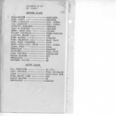 Spartan Aircraft Checklist