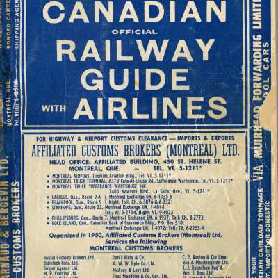 Photograph, Canadian Official Railway Guide with Airlines, February 1961.
