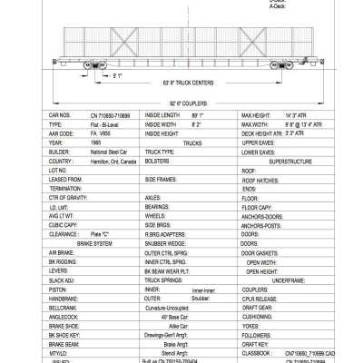 Document, Rolling Stock Plan, Canadian National Railway, CN710650-710699.