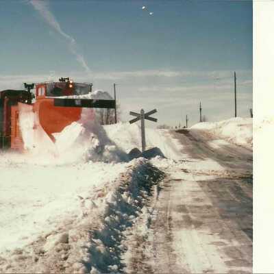 Photograph, CNR Snowplow 55369, Uxbridge Sub, February 28th, 1979.