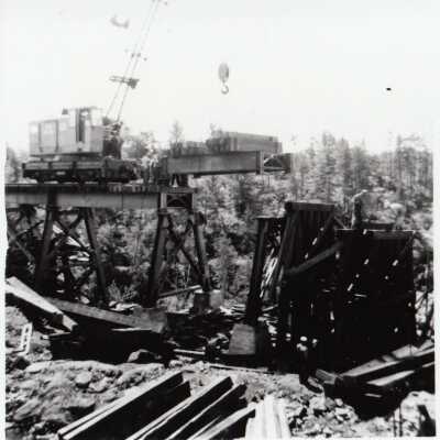 Photograph - Construction of trestle bridge at Still River
