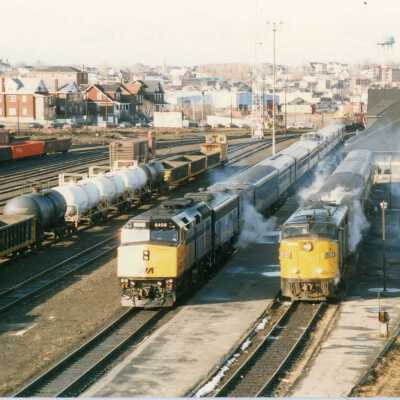 Photograph, VIA Locomotives, Sudbury, Ontario.