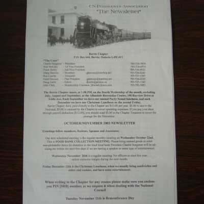 CN Pensioners Association October/November 2003 Newsletter
