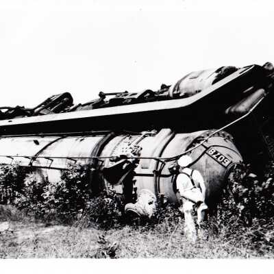 Photograph, CNR Steam Engine 6078 Derailment