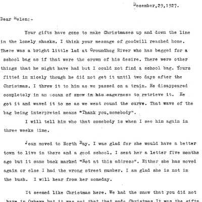 Letter to Helen from Fred Sloman