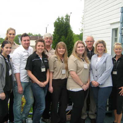 Photograph, NORMHC, Open House, 2011, Krista Fitzsimmons, Kristen Bolduc, Cody Cacciotti, Jessica Kivi, Frank Madigan, Sydney Osmar, Samantha Bottigoni, Stu Thomas, Mayor Marianne Matichuk, Wendy Paul.
