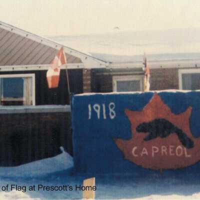Photograph, Harold Prescott, Capreol Flag Ice Sculpture Display.
