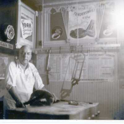 Photo of Roy Barrand in Butcher Shop