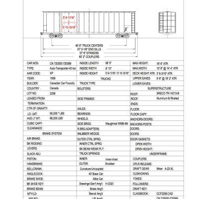 Document, Rolling Stock Plan, Canadian National Railway, CN720000-720069.
