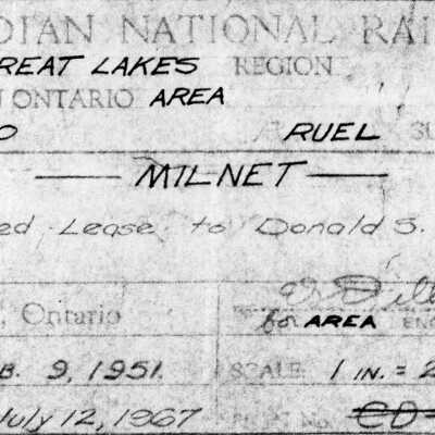 Canadian National: Plan Showing the Proposed Lease to Donald S. Shane at Milnet
