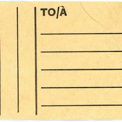 Photographic Reference, Canadian National Railways Baggage Tag.