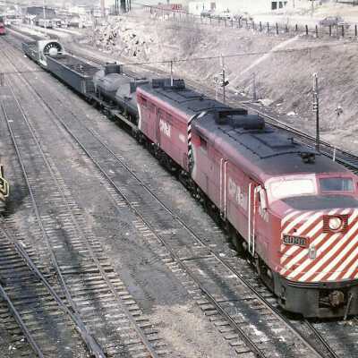 Photograph - CP Rail train with locomotive no. 4090 in a railroad yard