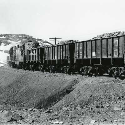Photograph, CP Rail Ore Train on Nickel Subdivision heading to Clarabelle, ON