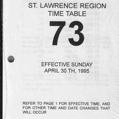 CN North America St. Lawrence Region Timetable 73