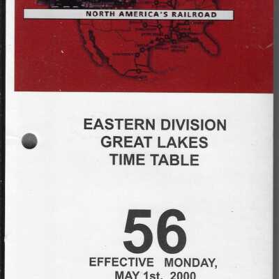 CN Eastern Division Great Lakes Timetable 56