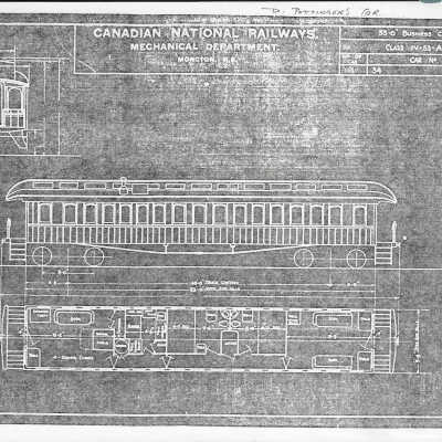 Set of Canadian National Rolling Stock Blueprints for Business Cars (Set of 3)