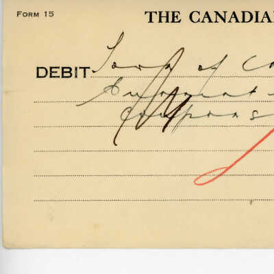 Debit Charge Slip to the Town of Capreol's Account, Equipment Expenditure (coupons as attached) $834.49, 1935
