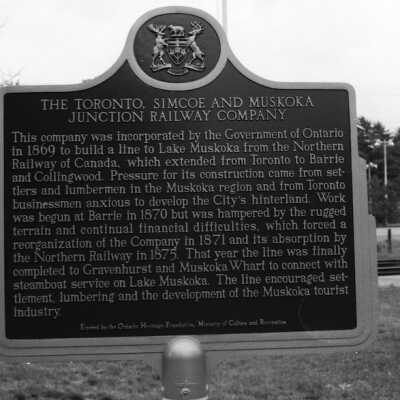 Photograph, CN Gravenhurst Plaque July 1977.