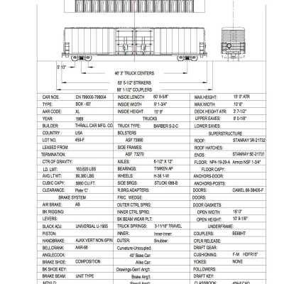 Document, Rolling Stock Plan, Canadian National Railway, CN799000-799004.